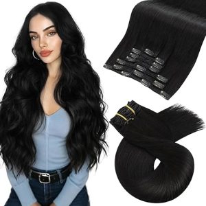 Clips Hair Extensions dark colors - 100 grams - length 70 CM